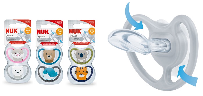 NUK SUCCHIETTO SPACE SILICONE 0-6 MESI 2 PEZZI - Farmacia Bartoli