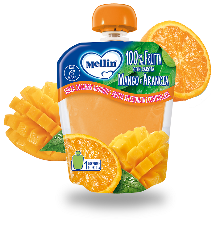 MELLIN POUCH ARANCIA MANGO 90 G - Farmacia Bartoli