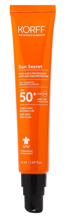 KORFF SUN SECRET FLUIDO VISO ANTIMACCHIE SPF50+ 50 ML - Farmacia Bartoli