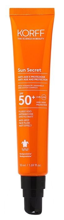 KORFF SUN SECRET FLUIDO VISO ANTIMACCHIE EFFETTO MATT SPF50+ 50 ML - Farmacia Bartoli