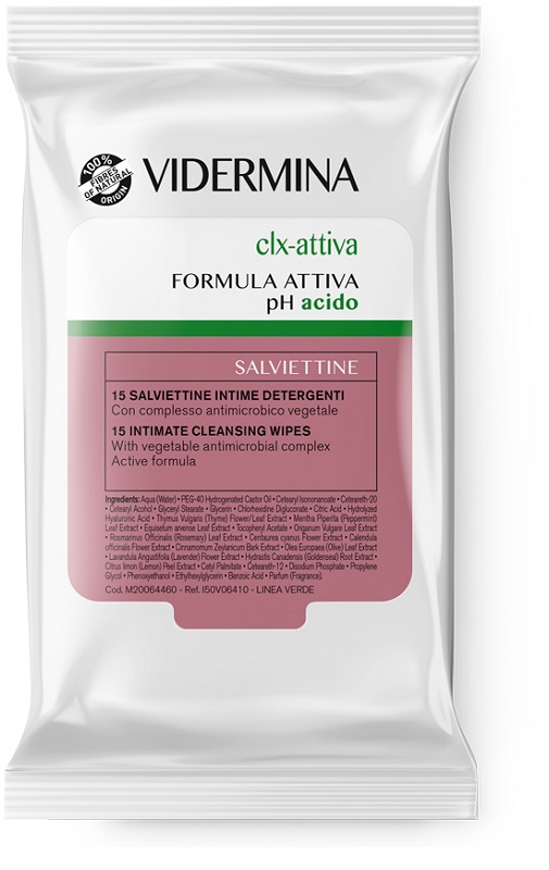 VIDERMINA CLX ATTIVA 15 SALVIETTE INTIME DETERGENTI - Farmacia Bartoli