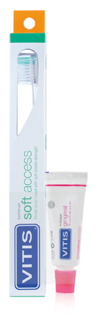 VITIS SPAZZOLINO SOFT ACCESS + DENTIFRICIO GINGIVAL 15 ML - Farmacia Bartoli