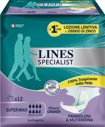 LINES SPECIALIST PANNOLONE A MUTANDA GRANDE 12  PEZZI - Farmacia Bartoli
