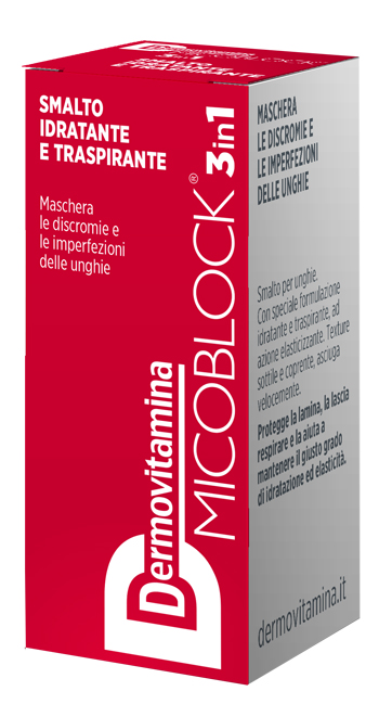 DERMOVITAMINA MICOBLOCK 3 IN 1 SMALTO IDRATANTE E TRASPIRANTE ROSSO 5 ML - Farmacia Bartoli