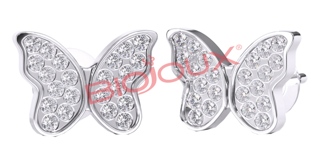 BJT979 ORECCHINI POST-FORATURA BUTTERFLY CRYSTALS 10MM - Farmacia Bartoli