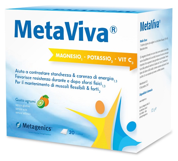 METAVIVA MAGNESIO POTASSIO VITAMINA C 20 BUSTINE - Farmacia Bartoli