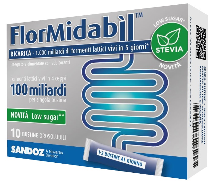 FLORMIDABIL RICARICA 10 BUSTINE CON STEVIA - Farmacia Bartoli