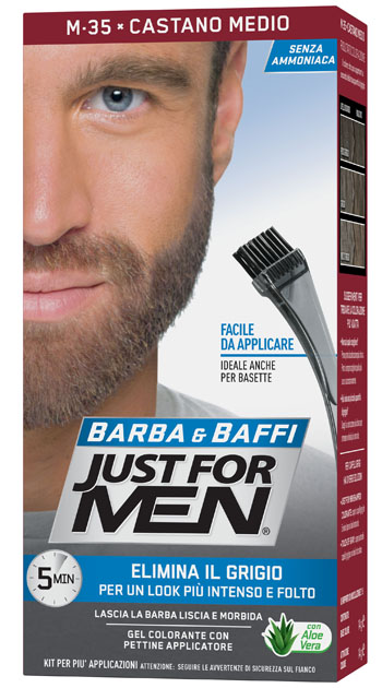 JUST FOR MEN BARBA & BAFFI M35 CASTANO MEDIO 51 G - Farmacia Bartoli