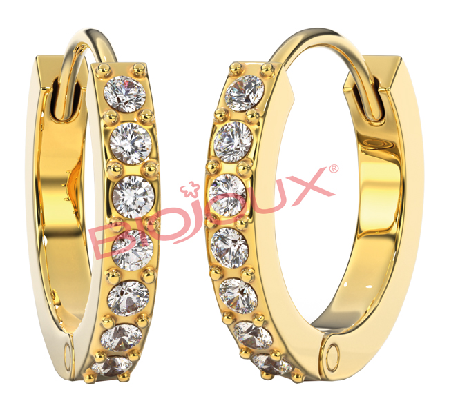 ORECCHINI POST FORATURA CRYSTAL HOOP 14GP BJT991 - Farmacia Bartoli