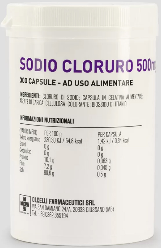 SODIO CLORURO 300 CAPSULE 500MG - Farmacia Bartoli