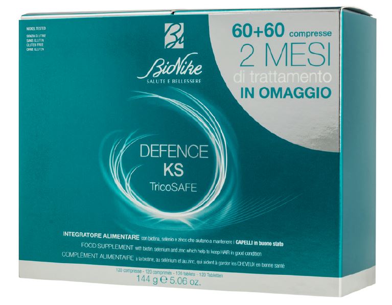 DEFENCE KS TRICOSAFE BIPACK 60 COMPRESSE + 60 COMPRESSE - Farmacia Bartoli