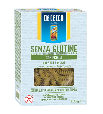 DE CECCO FUSILLI N34 CON PISELLI 250 G - Farmacia Bartoli