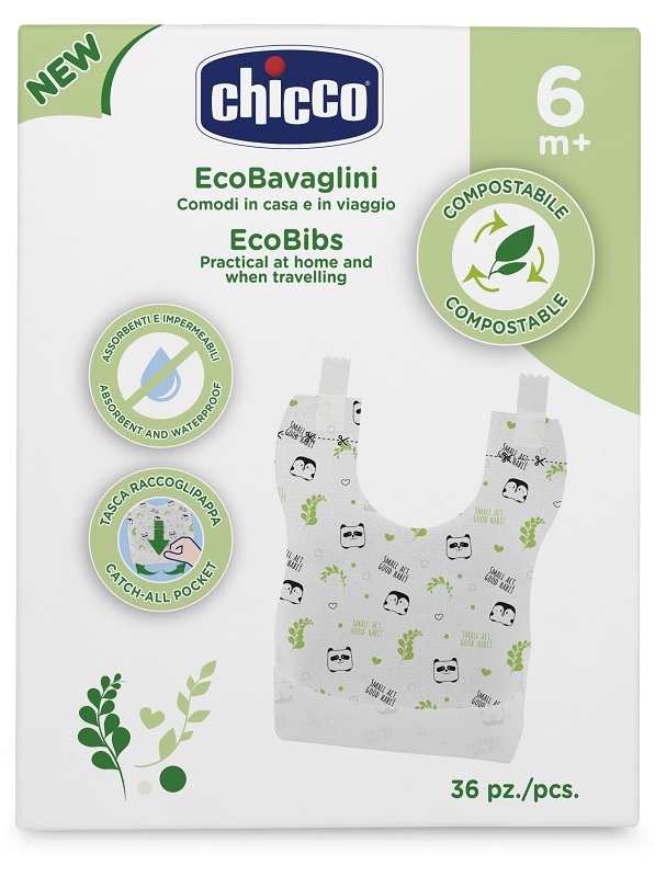 CHICCO BAVAGLINI MONOUSO COMPOSTABILI 36 PEZZI - Farmacia Bartoli