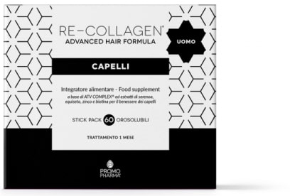RE-COLLAGEN UOMO CAPELLI 60 STICK - Farmacia Bartoli
