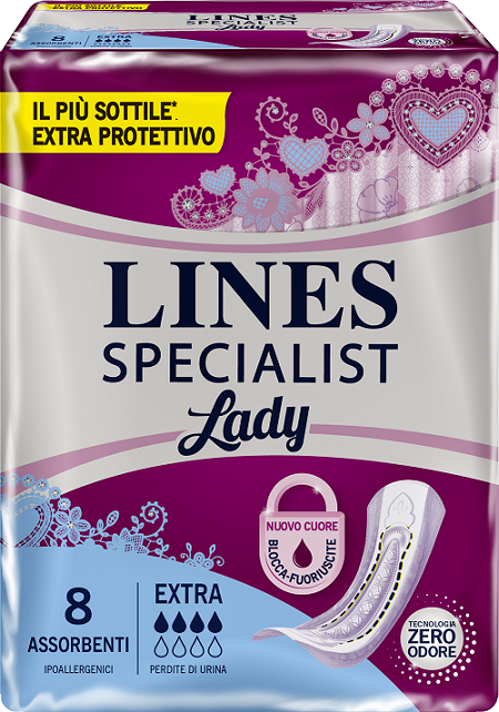 ASSORBENTI LINES SPECIALIST LADY EXTRA IPOALLERGENICI 8 PEZZI - Farmacia Bartoli