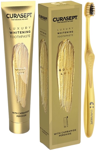 CURASEPT GOLD LUXURY WHITENING DENTIFRICIO 75 ML - Farmacia Bartoli