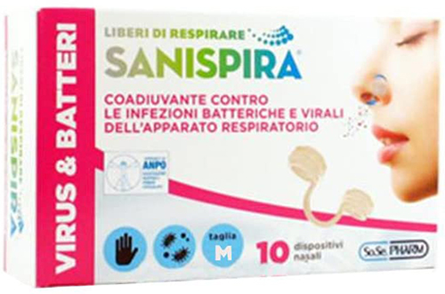 SANISPIRA VISUR & BATTERI FILTRO NASALE MEDIUM 10 PEZZI - Farmacia Bartoli