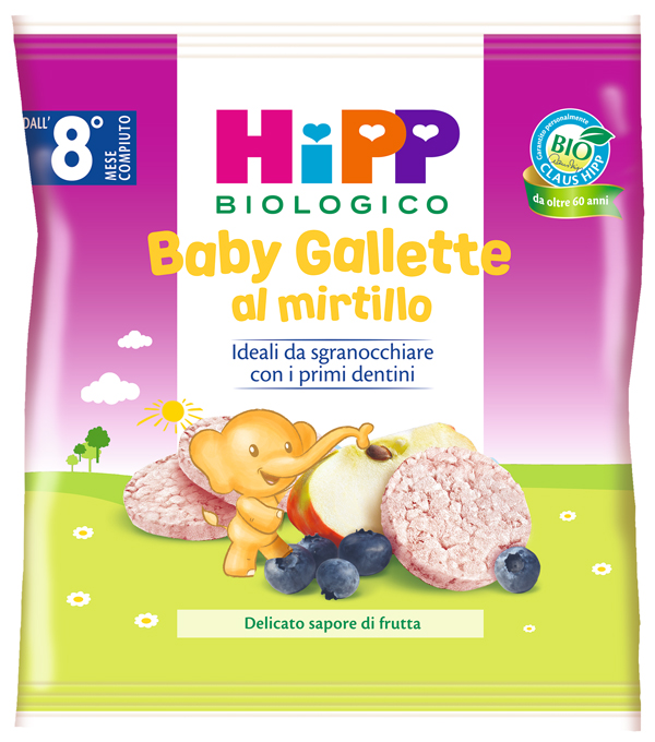 HIPP BABY GALLETTE DI RISO AL MIRTILLO 30 G - Farmacia Bartoli