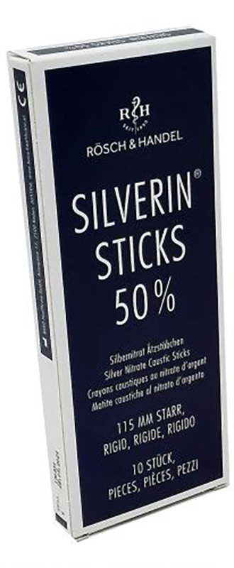 MATITA CAUSTICA SILVERIN NITRATO D'ARGENTO 50% RIGIDA LUNGHEZZA 115 MM 10 PEZZI - Farmacia Bartoli