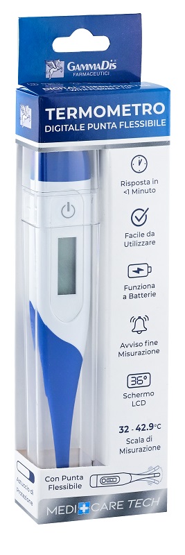 TERMOMETRO DIGITALE PUNTA FLESSIBILE CON CUSTODIA PROTETTIVA MEDICARE - Farmacia Bartoli