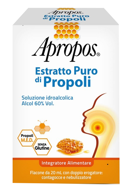 APROPOS ESTRATTO PURO DI PROPOLI SPRAY+CONTAGOCCE 20 ML - Farmacia Bartoli