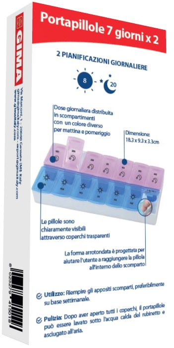 PORTAPILLOLE SETTIMANALE 7 GIORNI X 2 - Farmacia Bartoli