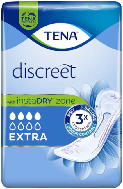 ASSORBENTE INCONTINENZA LEGGERA TENA DISCREET EXTRA 10 PEZZI - Farmacia Bartoli