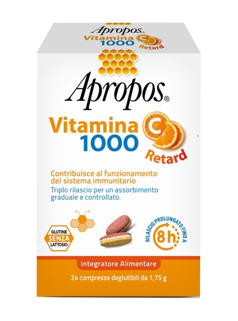 APROPOS VITAMINA C 1000 A RILASCIO PROLUNGATO 24 COMPRESSE DEGLUTIBILI - Farmacia Bartoli