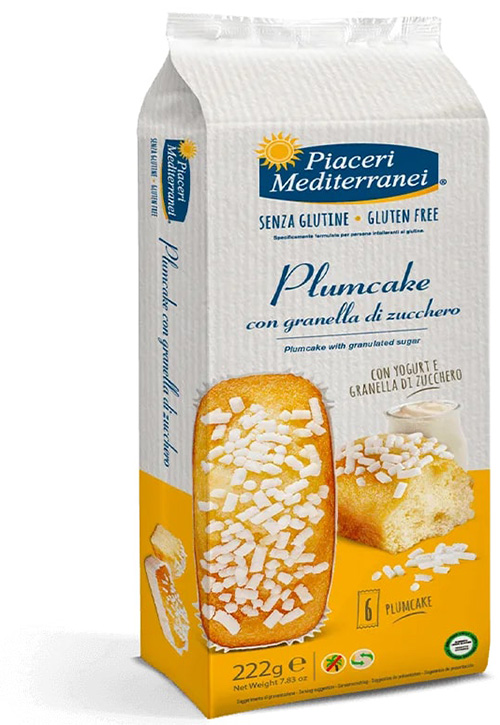 PIACERI MEDITERRANEI PLUMCAKE GRANELLA ZUCCHERO 6 PEZZI 37 G - Farmacia Bartoli