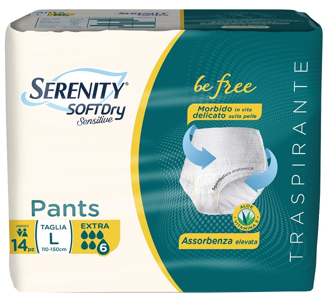 SERENITY PANTS SD SENSITIVE BE FREE EXTRA L 14 PEZZI - Farmacia Bartoli