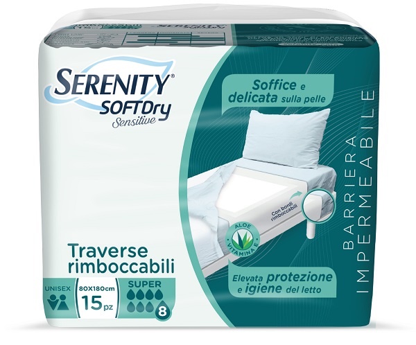SERENITY TRAVERSA SD SENSIIVE SUPER 80X180 CM 15 PEZZI - Farmacia Bartoli