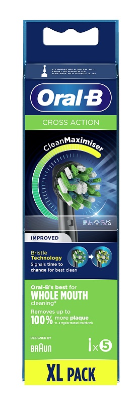 ORALB CROSS ACTION BLACK EB50 TESTINE PER SPAZZOLINO ELETTRICO 5 PEZZI - Farmacia Bartoli