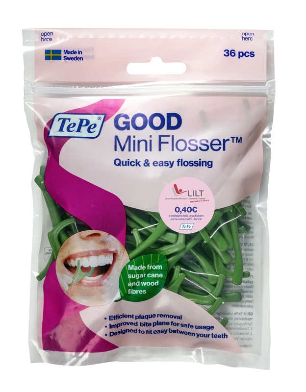 TEPE GOOD MINIFLOSSER EDIZIONE LIMITATA PINK RIBBON 36 PEZZI - Farmacia Bartoli