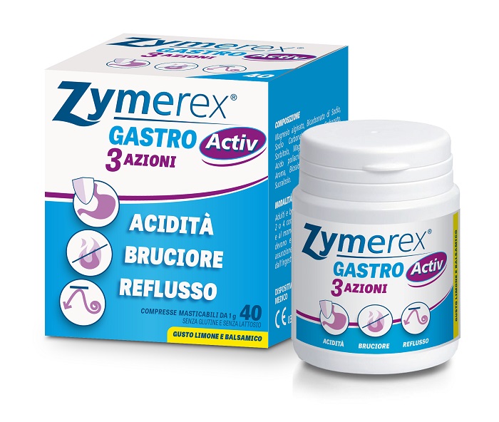ZYMEREX GASTRO ACTIV 3 AZIONI 40 COMPRESSE MASTICABILI - Farmacia Bartoli