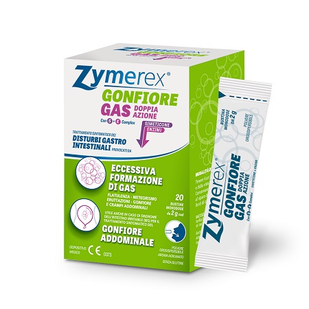 ZYMEREX GONFIORE GAS DOPPIA AZIONE CON S+E COMPLEX 20 BUSTINE MONODOSE DA 2 G - Farmacia Bartoli
