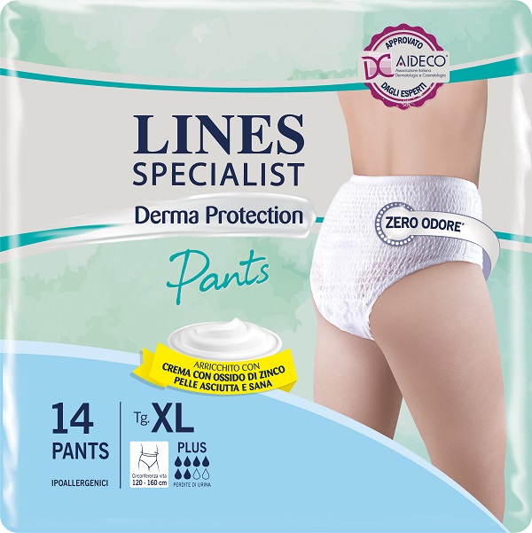 PANNOLONE PER INCONTINENZA LINES SPECIALIST DERMA PANTS PLUS XL 14 PEZZI - Farmacia Bartoli