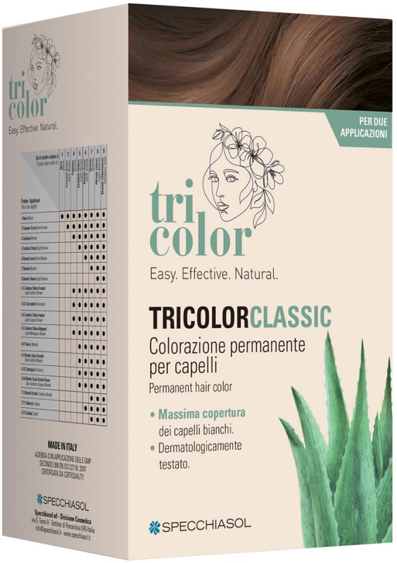 TRICOLOR CLASSIC 6 BIONDO SCURO 2 TUBI 50 ML + 2 SHAKER 50 ML + 4 BUSTINE 8 ML - Farmacia Bartoli
