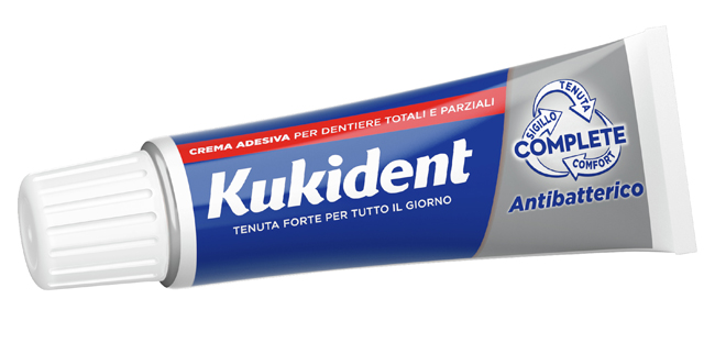 KUKIDENT ANTIBATTERICO CREMA ADESIVA DENTIERE 40 G - Farmacia Bartoli