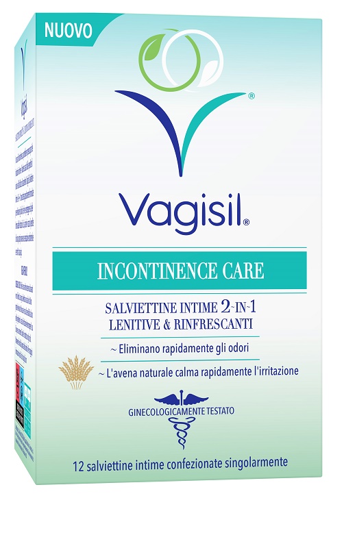 VAGISIL INCONTINENCE CARE SALVIETTINE INTIME 2IN1 LENITIVE & RINFRESCANTI 12 PEZZI - Farmacia Bartoli
