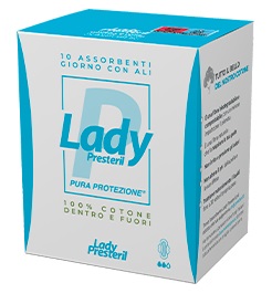 LADY PRESTERIL ASSORBENTI GIORNO CON ALI RIPIEGATI BIODEGRADABILI 10 PEZZI - Farmacia Bartoli