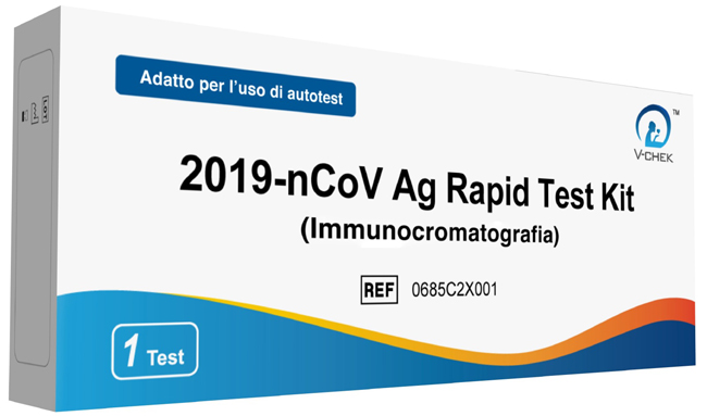 TEST ANTIGENICO RAPIDO COVID-19 V-CHEK AUTODIAGNOSTICO DETERMINAZIONE QUALITATIVA ANTGENI SARS-COV-2 IN TAMPONI NASALI MEDIANTE IMMUNOCROMATOGRAFIA - Farmacia Bartoli