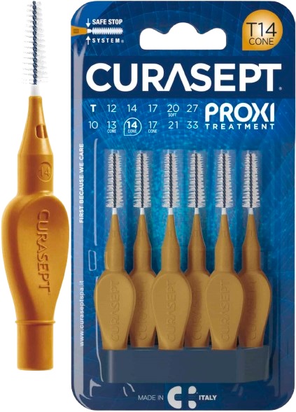 CURASEPT PROXI T14 OCRA/DARK GOLD 6 PEZZI - Farmacia Bartoli