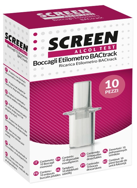 SCREEN ALCOL TEST BOCCAGLI ETILOMETRO BACTRACK RICARICA 10 PEZZI - Farmacia Bartoli