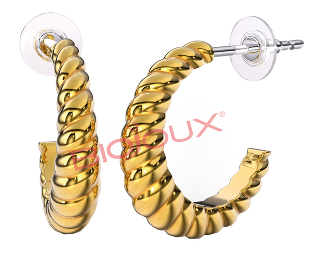 BJT266 ORECCHINO TWIST AGAIN 16 MM GOLD PLATED - Farmacia Bartoli