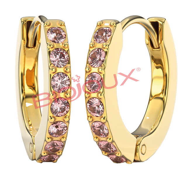 ORECCHINI ROSE CRYSTAL HOOP ORO 1 PAIO - Farmacia Bartoli