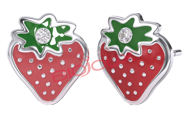 ORECCHINI FRAGOLA WITH SWAROVSKI 1 PAIO - Farmacia Bartoli