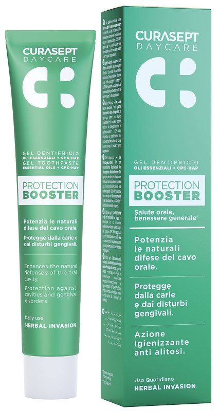 CURASEPT DAYCARE DENTIFRICIO PROTECTION BOOSTER HERBAL INVASION 75 ML - Farmacia Bartoli