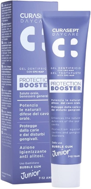 CURASEPT DAYCARE DENTIFRICIO PROTECTION BOOSTER JUNIOR 50 ML - Farmacia Bartoli