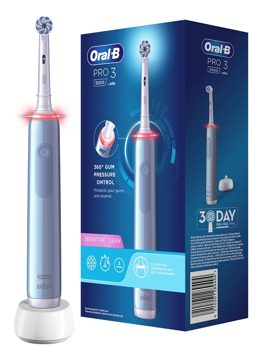 ORAL-B PRO 3 BLU SENSITIVE SPAZZOLINO ELETTRICO + 2 REFILL - Farmacia Bartoli