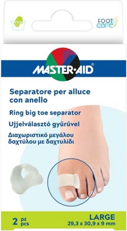 SEPARATORE ALLUCE MASTER-AID FOOTCARE CON ANELLO SMALL 2 PEZZI D3 - Farmacia Bartoli
